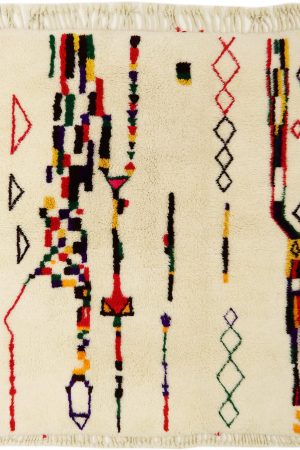 Azilal Berber Teppich handgeknüpft mit buntem Muster. Ethnisches Design, flauschiger Teppich. CremefarbenBeiger Berber Teppiche Hamburg, Berber Teppiche, Middleway Gallery, Online Shop