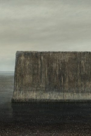Silence, Oil on Canvas, Middleway Gallery, Online Shop, Hamburg, Ruhe, Stille, Grauer Brocken, Stein, Ölgemälde